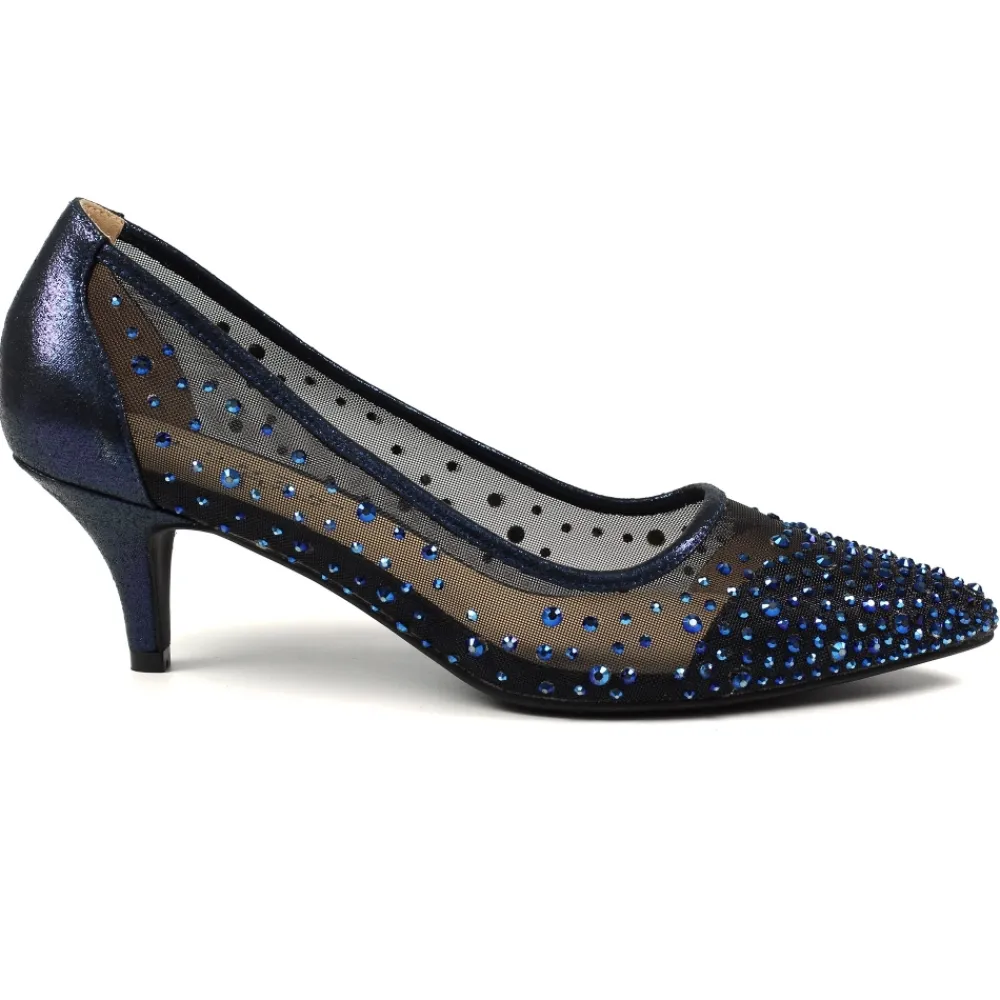 Shoes & Matching Bags | Courts-Lunar Shoes Alisha Navy Gemstone Kitten Heel