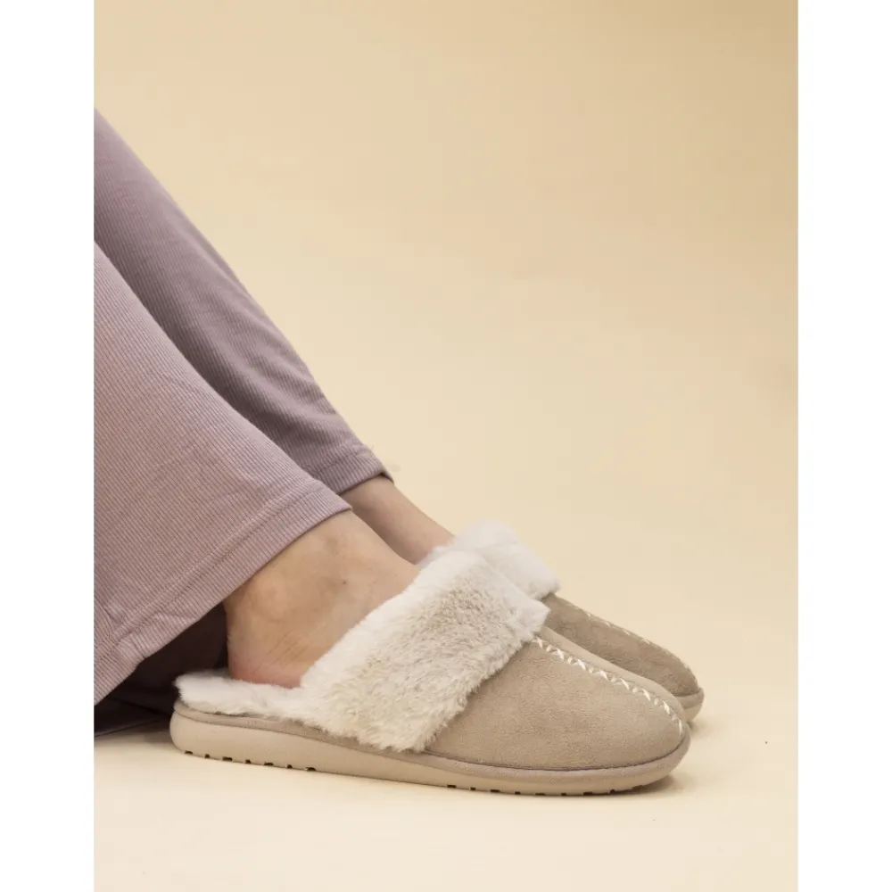 Slip-on | Mule-Lunar Shoes Aphrodite Beige Mule Slipper