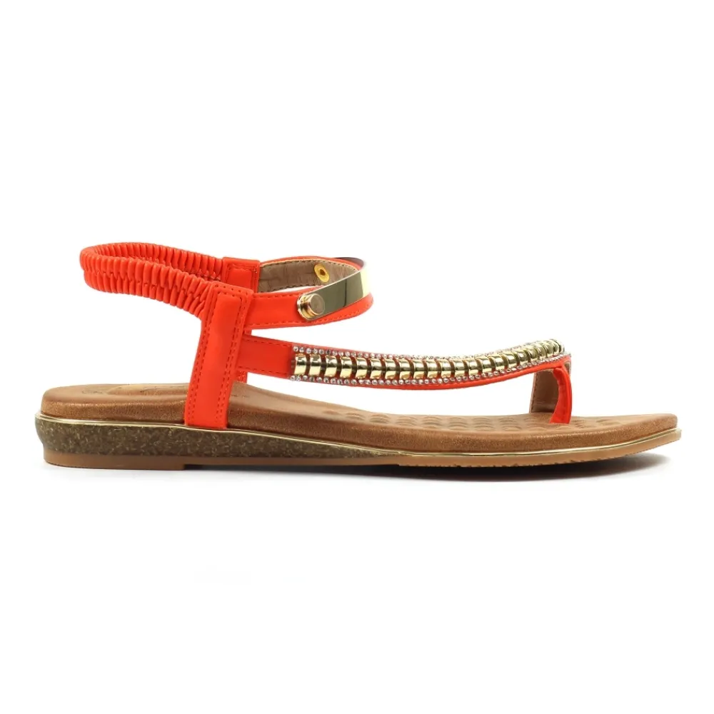 Elasticated | Toe Loop-Lunar Shoes Asia II Orange Sandal