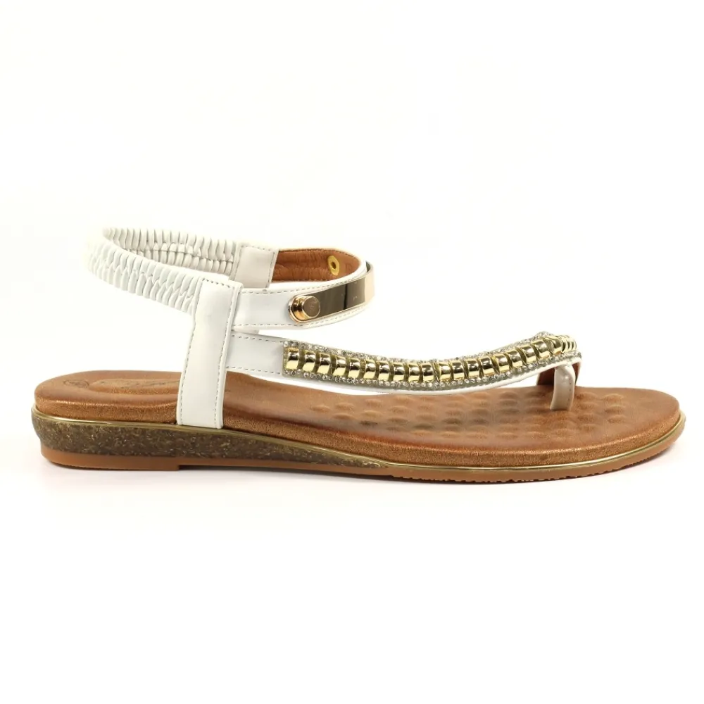 Elasticated | Toe Loop-Lunar Shoes Asia II White Sandal