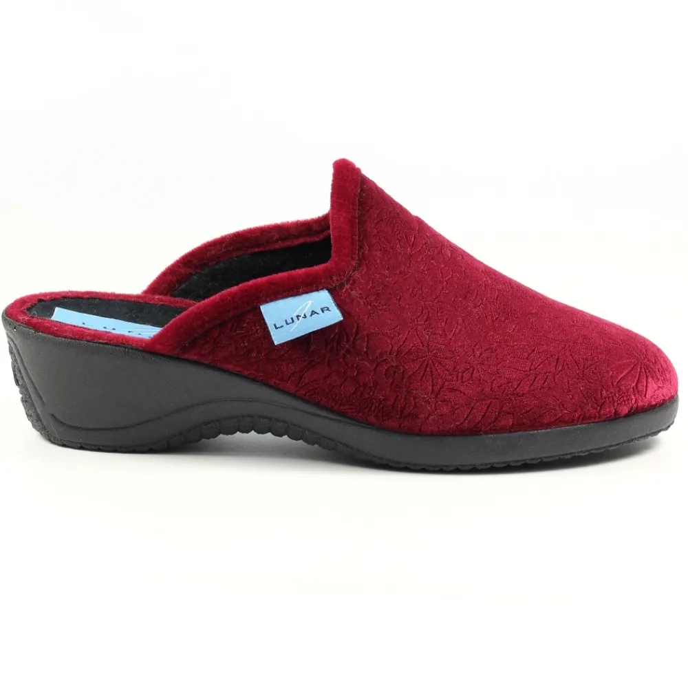 Slip-on | Mule-Lunar Shoes Audrey Burgundy Mule Slipper