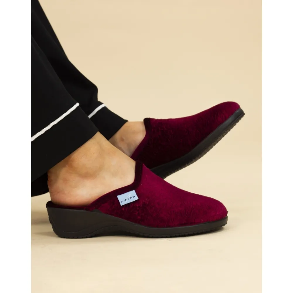 Slip-on | Mule-Lunar Shoes Audrey Burgundy Mule Slipper