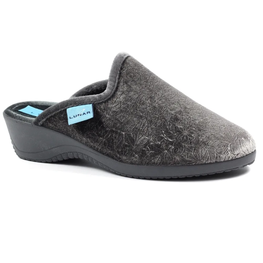 Slip-on | Mule-Lunar Shoes Audrey Grey Mule Slipper