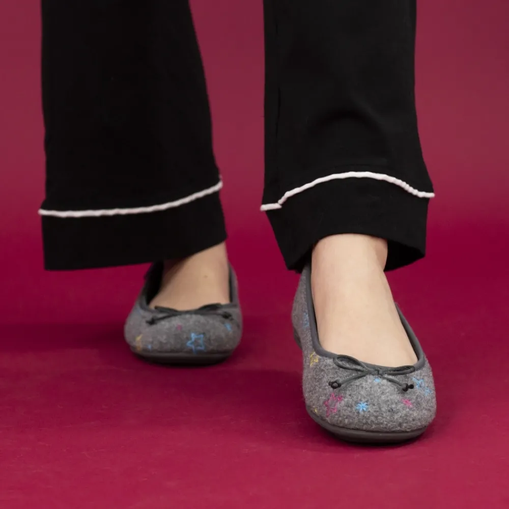 Pump-Lunar Shoes Berry Grey Pump Slipper