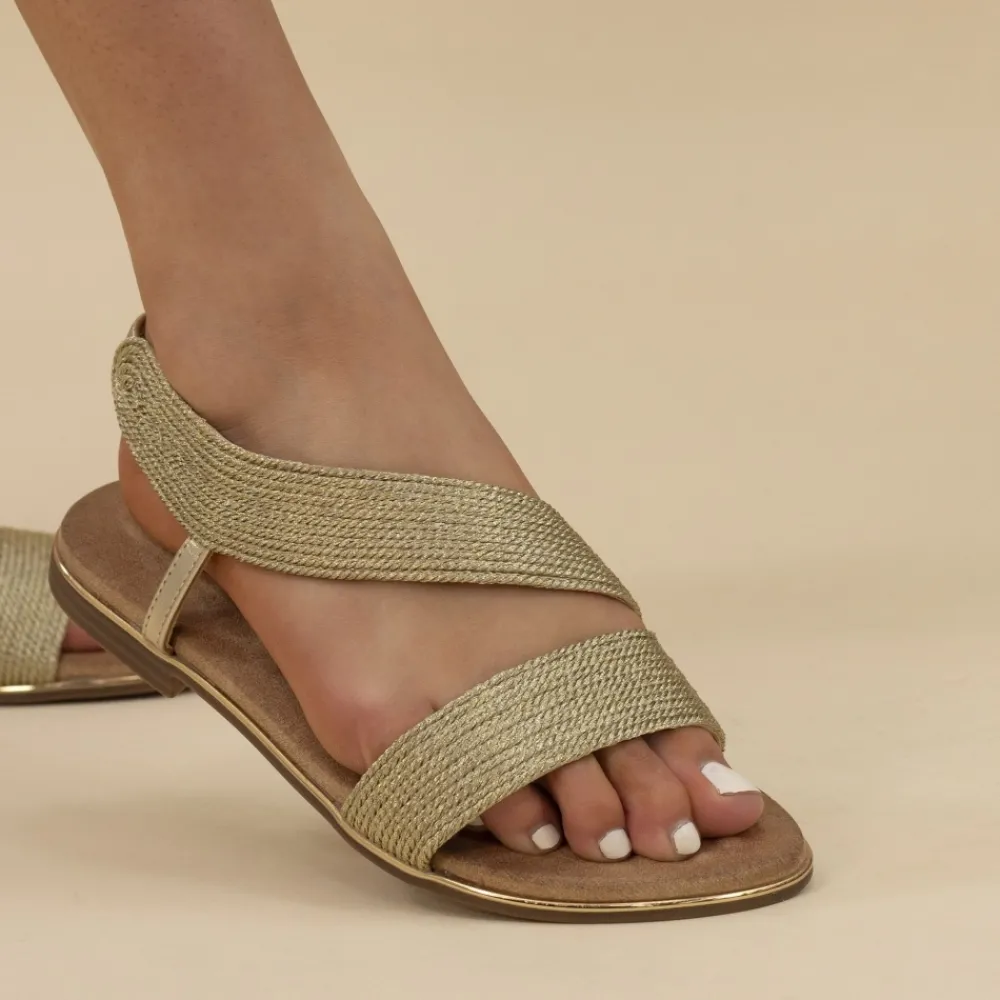 Elasticated-Lunar Shoes Bindi Gold Sandal