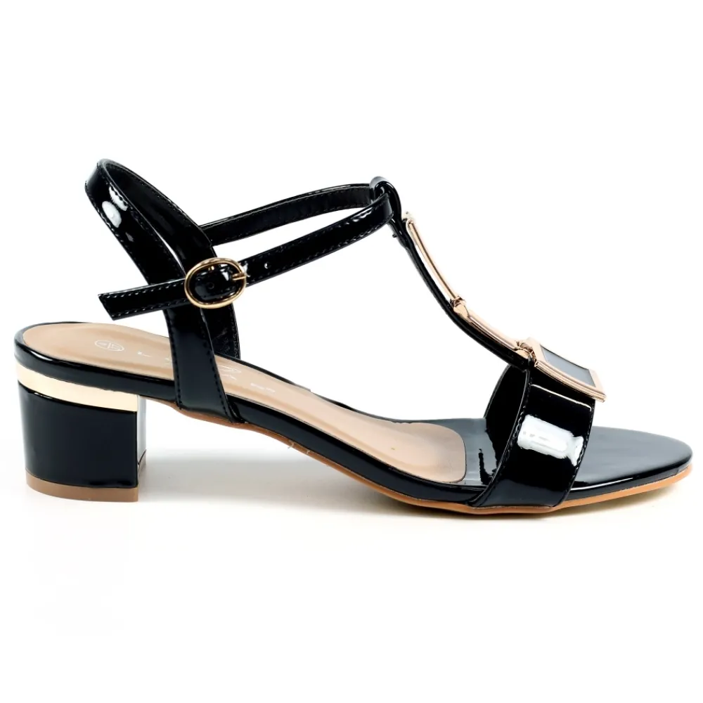 Heels | Peep Toe-Lunar Shoes Blaze Black Patent Sandal