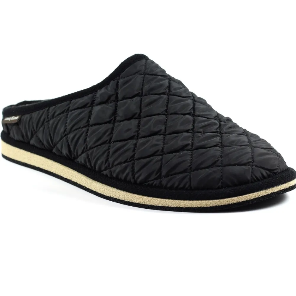 Mens Slippers-Lunar Shoes Bradshaw Black Slipper