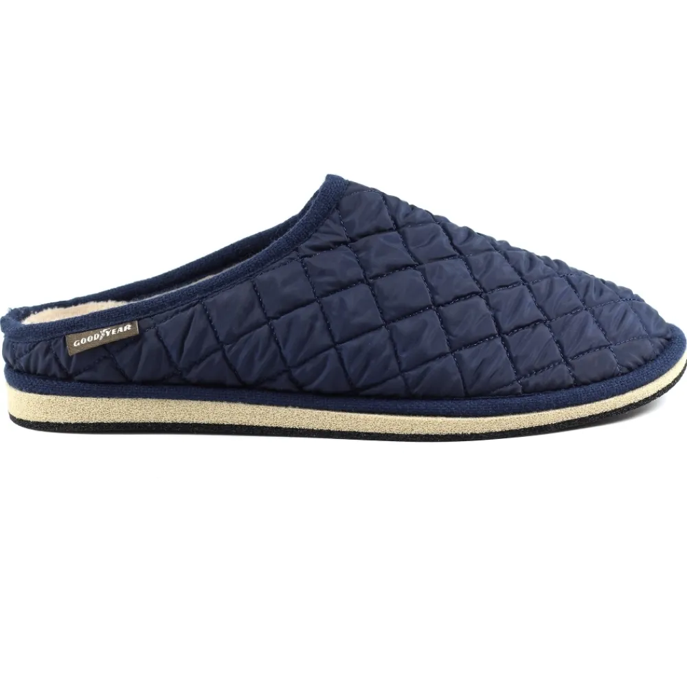 Mens Slippers-Lunar Shoes Bradshaw Navy Slipper