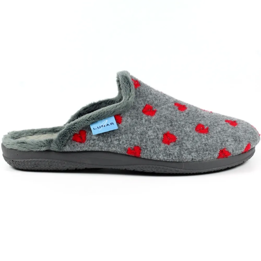 Slip-on | Mule-Lunar Shoes Bruna Grey Mule Slipper