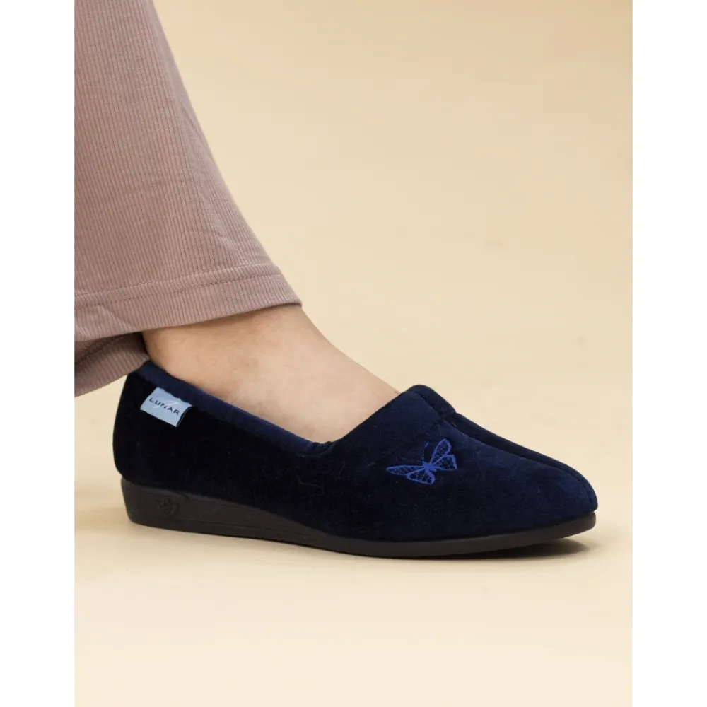 Moccasin | Slip-on-Lunar Shoes Butterfly Blue Slipper