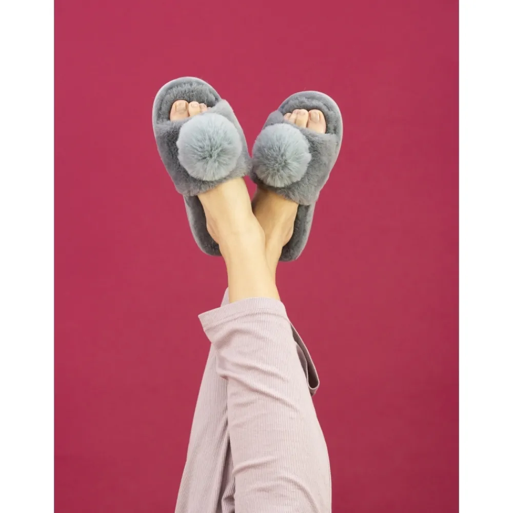 Gift Boxed Slippers | Slip-on-Lunar Shoes Cara Grey Slipper