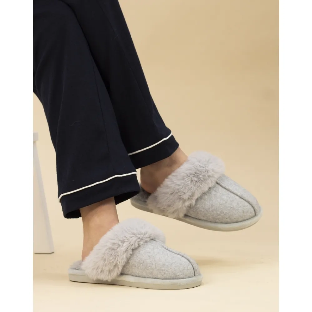 Gift Boxed Slippers | Slip-on-Lunar Shoes Carol Grey Slipper