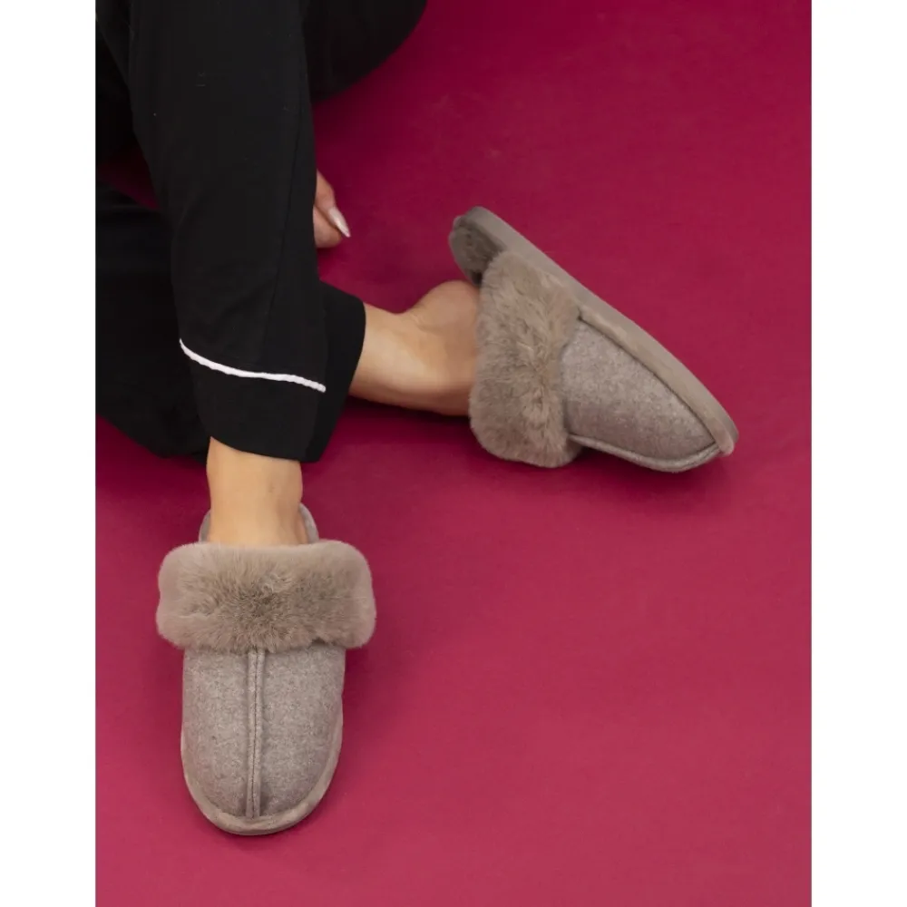 Gift Boxed Slippers | Slip-on-Lunar Shoes Carol Taupe Slipper