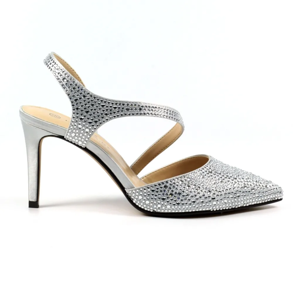 Shoes & Matching Bags | High Heels-Lunar Shoes Catalina Silver Slingback Shoe