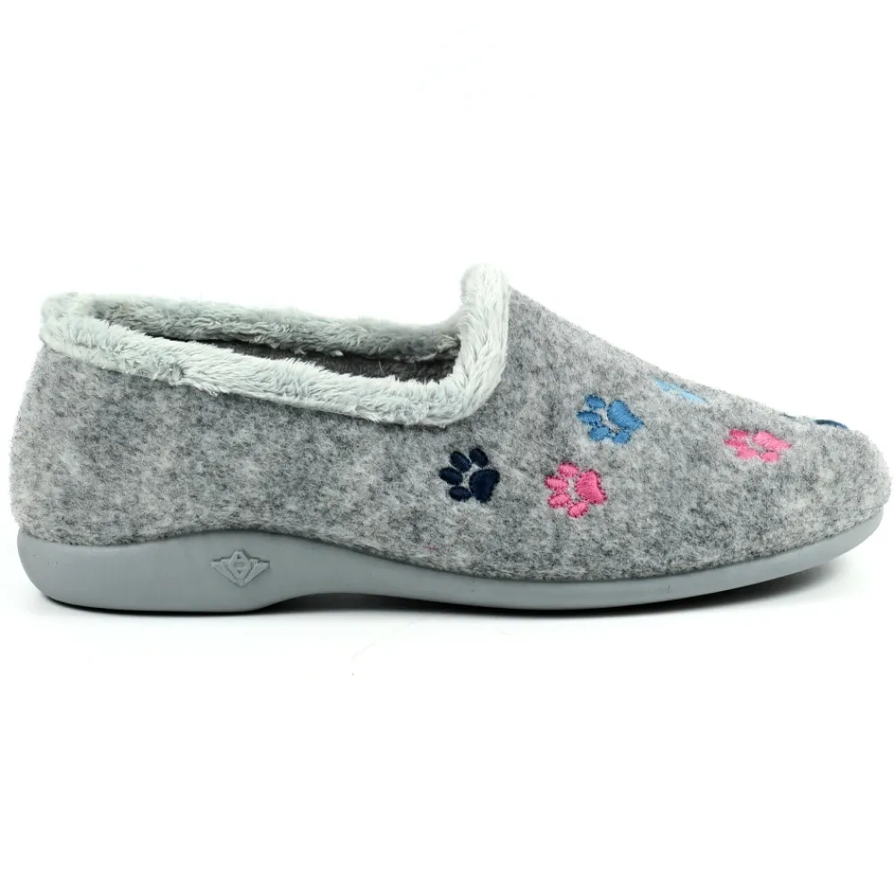 Womens Slippers | Slip-on-Lunar Shoes Charley Grey Slipper