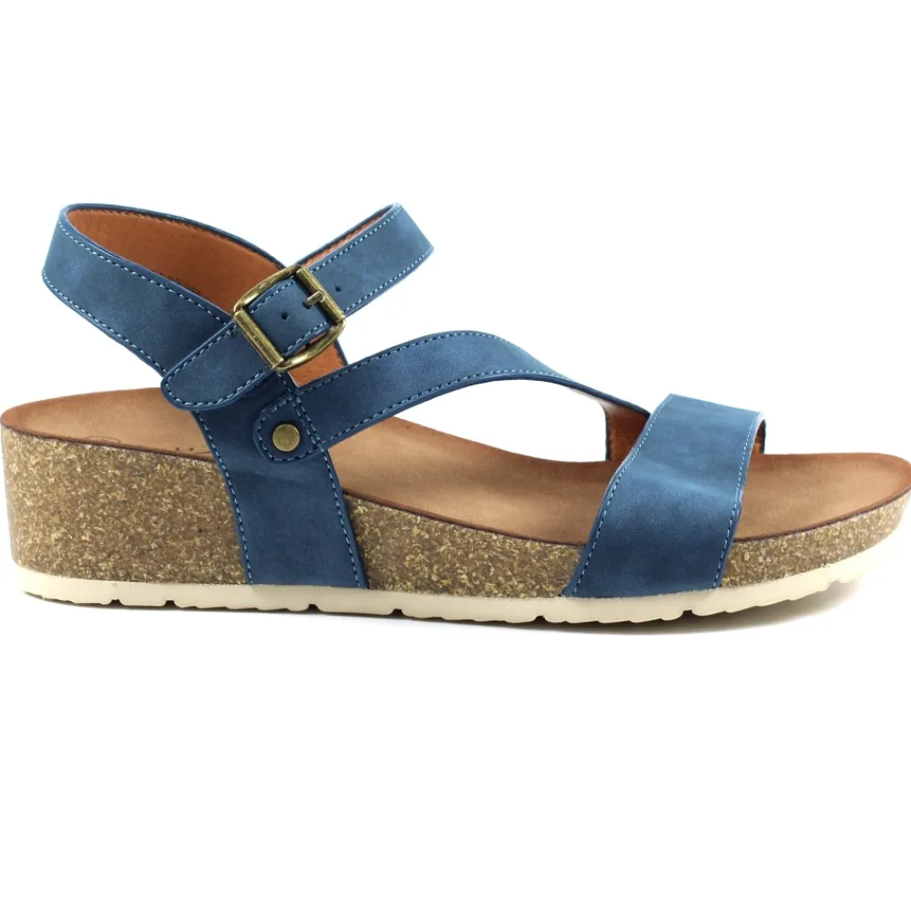 Wedges-Lunar Shoes Cluster Navy Sandal