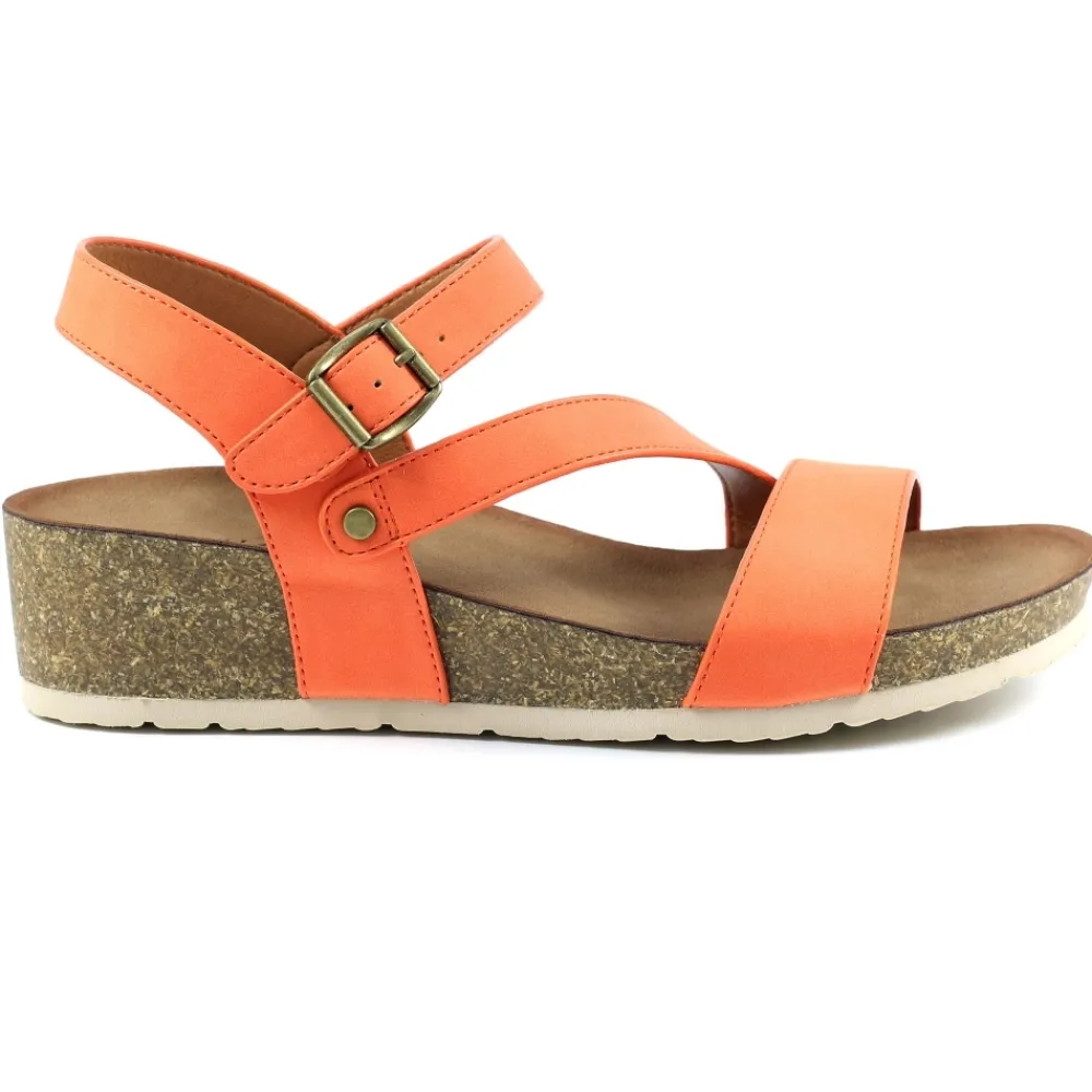 Wedges-Lunar Shoes Cluster Orange Sandal