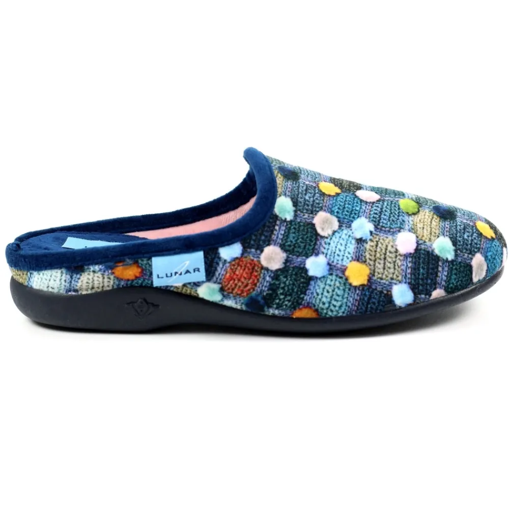 Slip-on | Mule-Lunar Shoes Crackle Blue Slip On Slipper