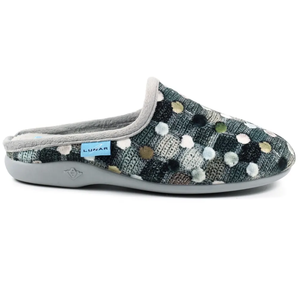 Mule-Lunar Shoes Crackle Grey Slip On Slipper