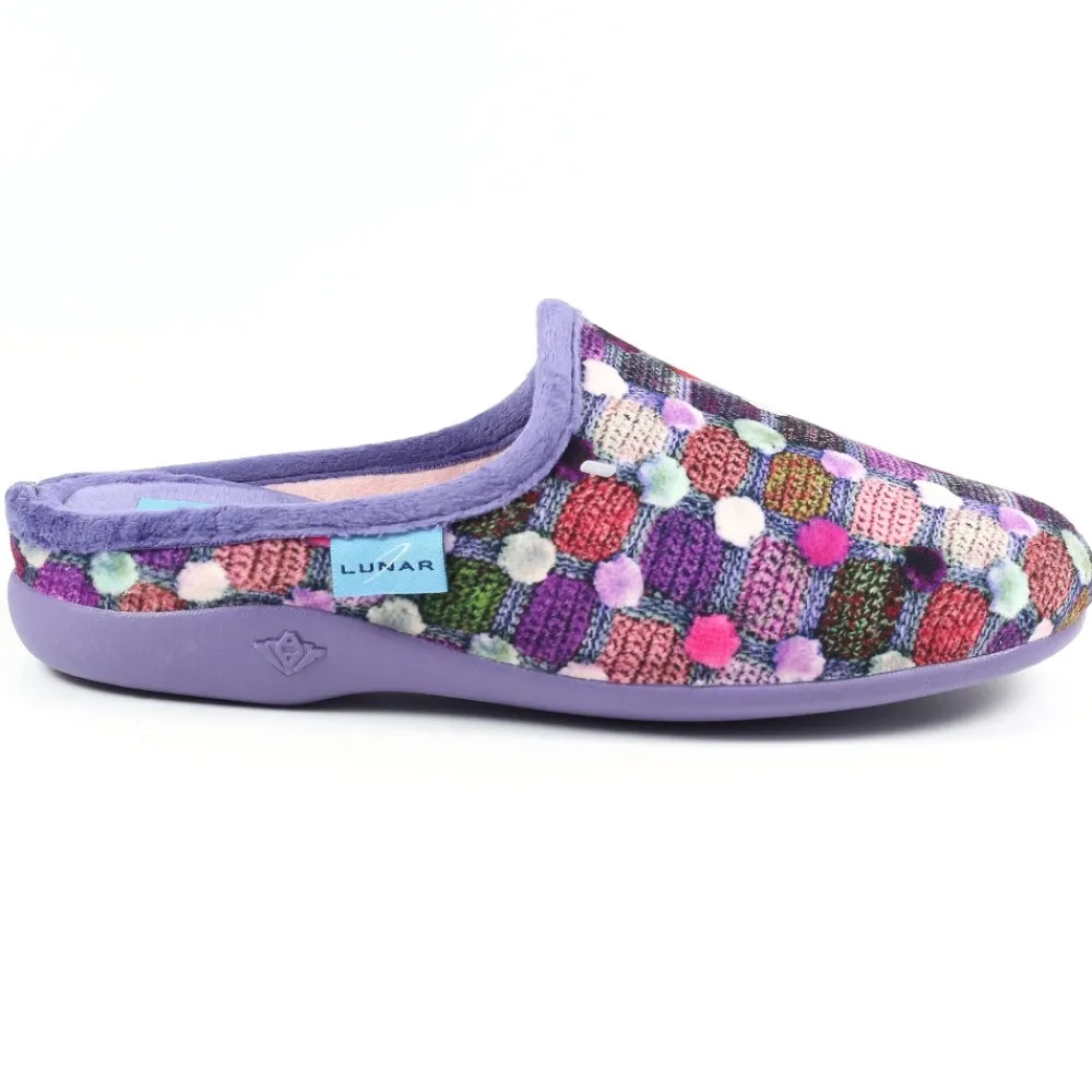 Slip-on | Mule-Lunar Shoes Crackle Purple Slip On Slipper