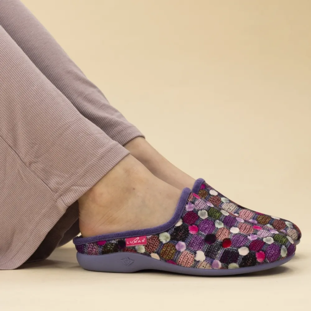 Slip-on | Mule-Lunar Shoes Crackle Purple Slip On Slipper