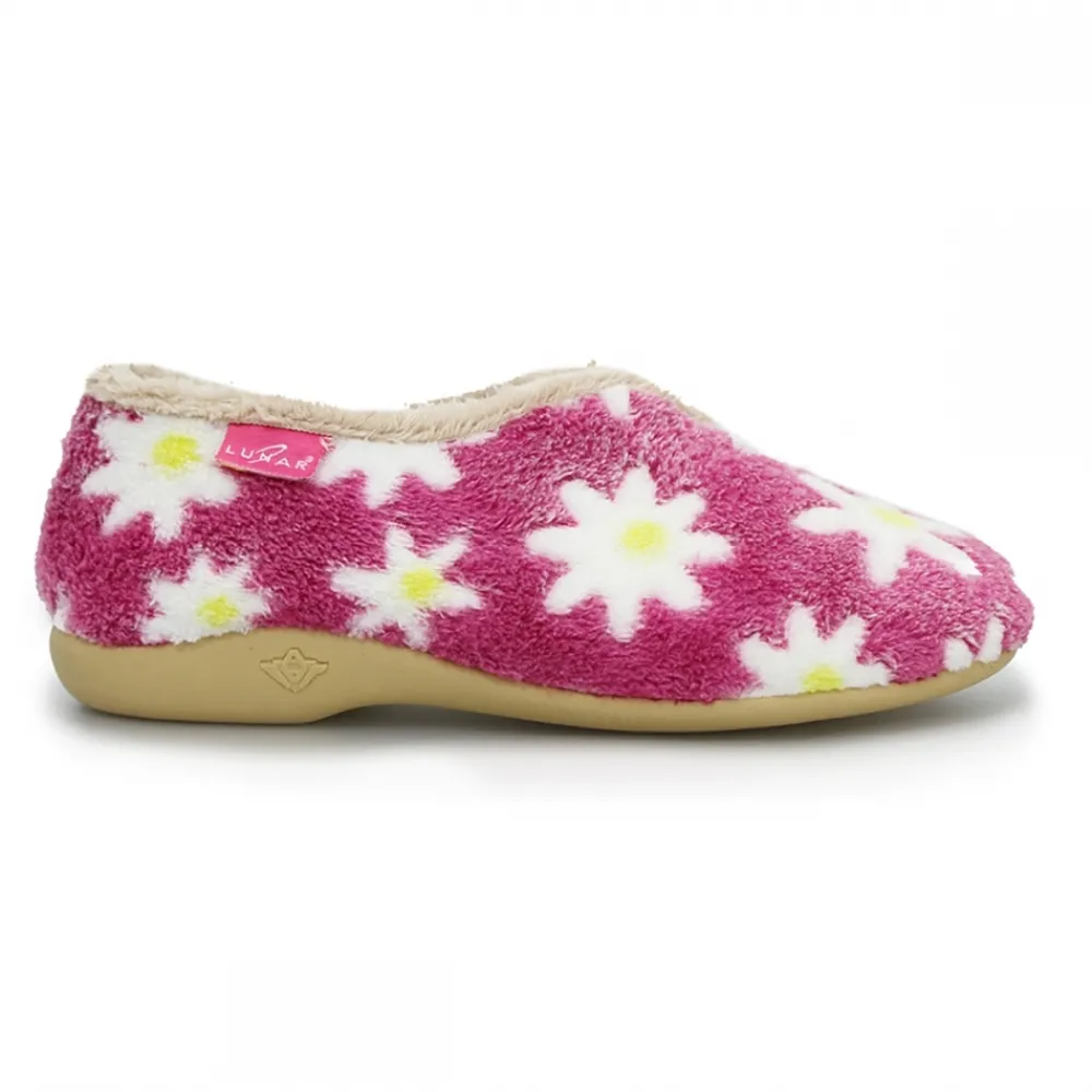 Moccasin-Lunar Shoes Daisy Pink Flower Slipper