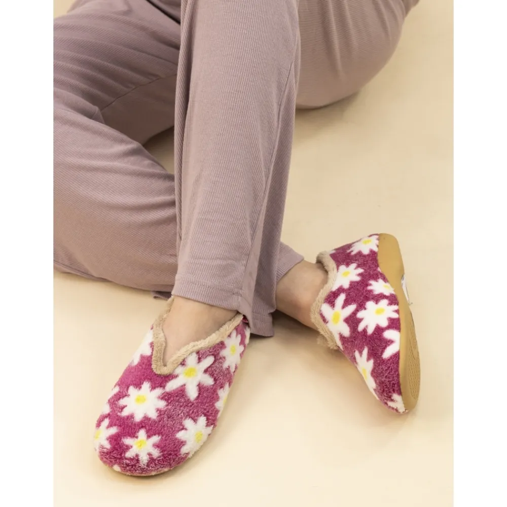 Moccasin-Lunar Shoes Daisy Pink Flower Slipper