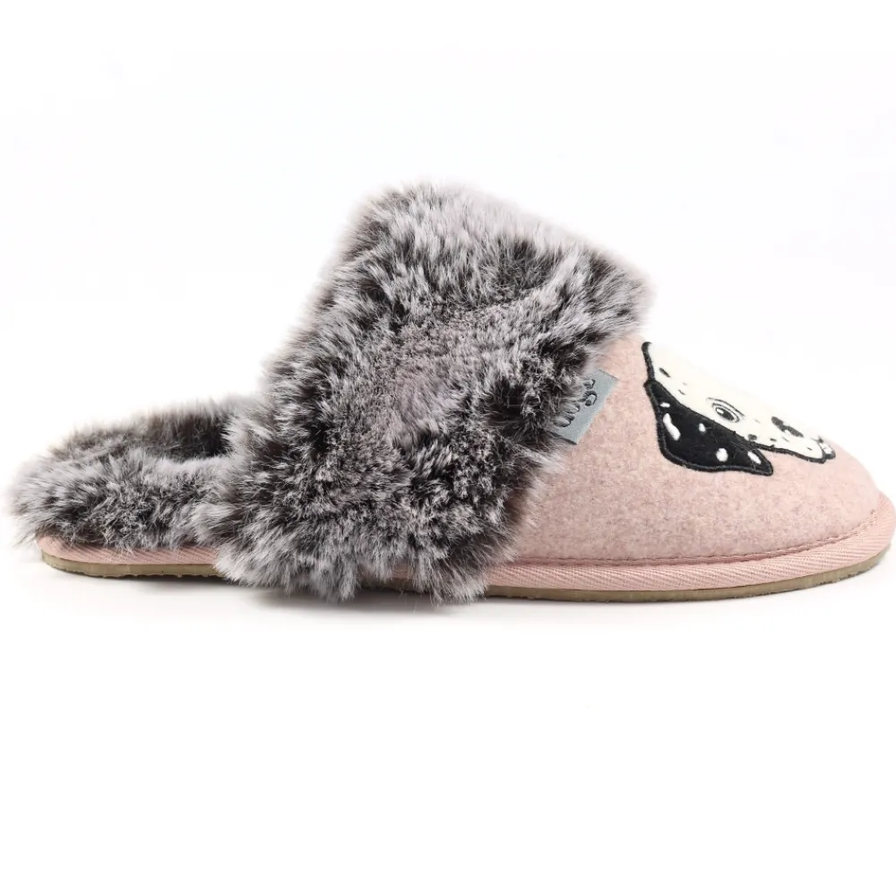 Womens Slippers | Mule-Lunar Shoes Dalmation Pink Mule Slipper