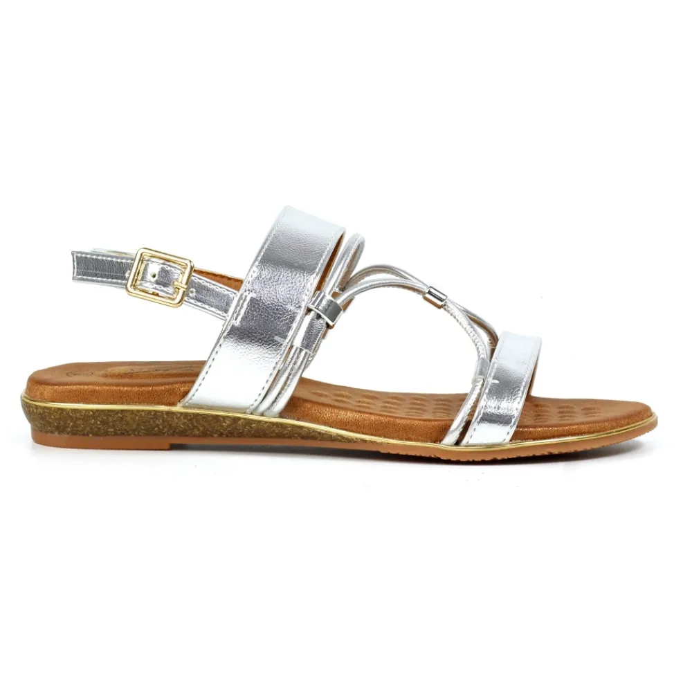 T-bar-Lunar Shoes Danby Silver Sandal