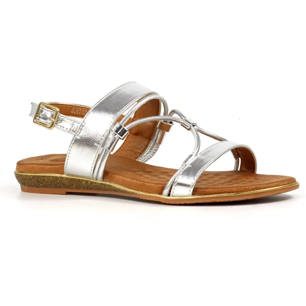 T-bar-Lunar Shoes Danby Silver Sandal