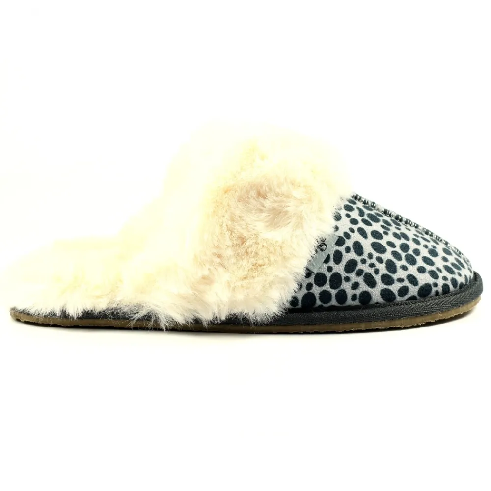 Womens Slippers | Mule-Lunar Shoes Dane Ocelot Suede Mule Slipper