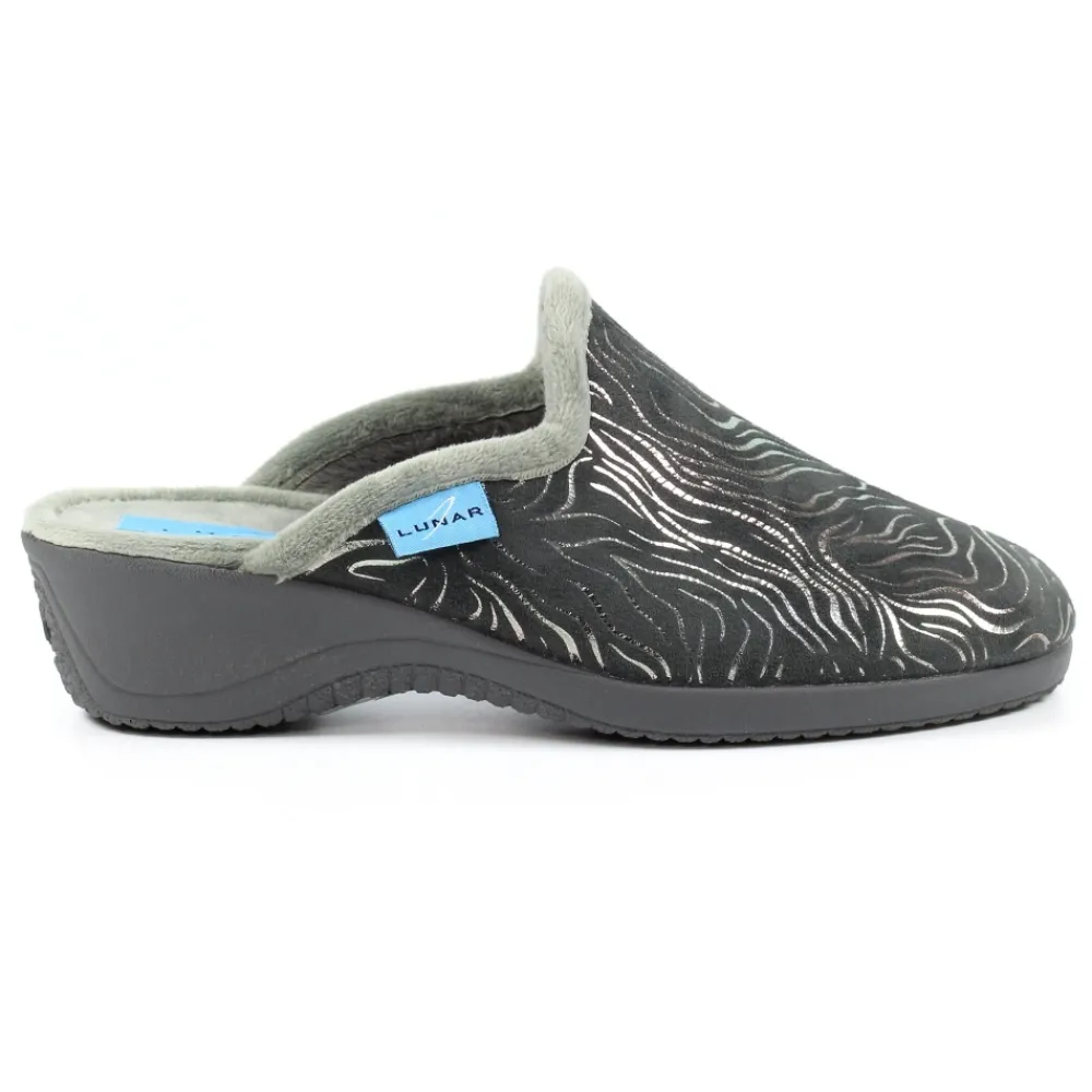 Mule-Lunar Shoes Darlene Grey Slipper