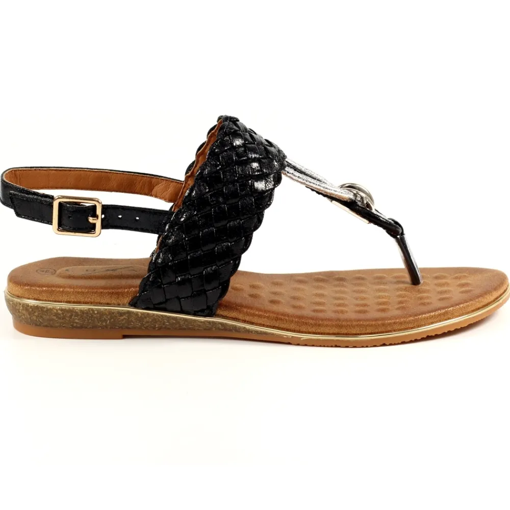 Toe Post-Lunar Shoes Dawley Black Sandal