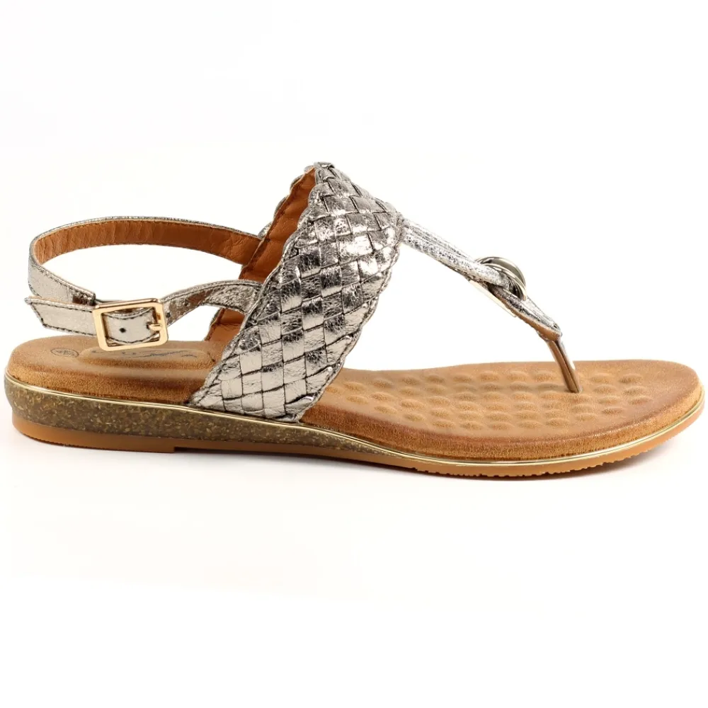 Toe Post-Lunar Shoes Dawley Pewter Sandal