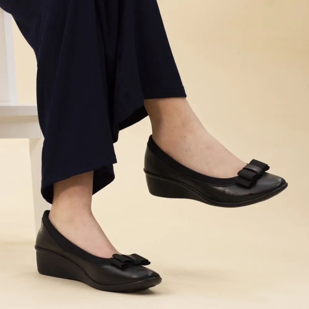 Comfort Shoes | Wedges-Lunar Shoes Deacon Black Comfort Shoe