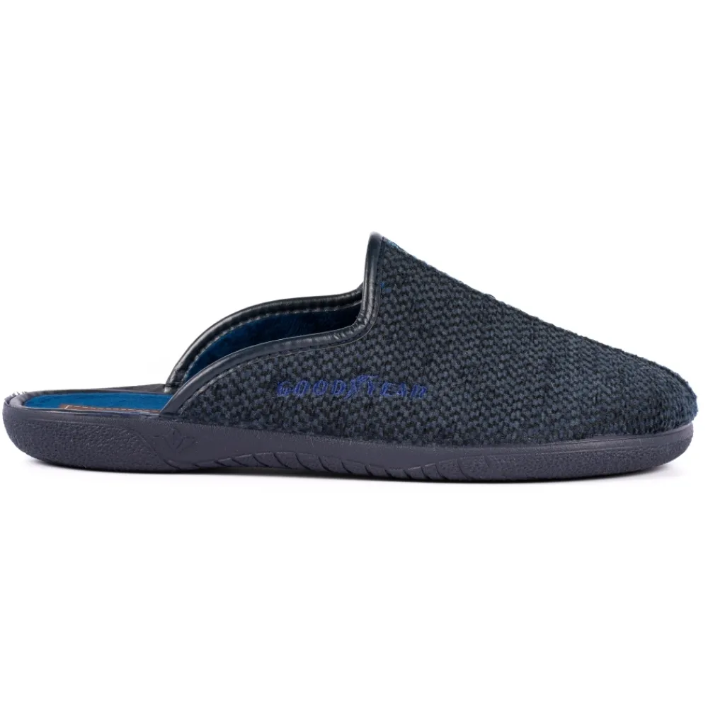 Mens Slippers-Lunar Shoes Doom Navy Mule Slipper