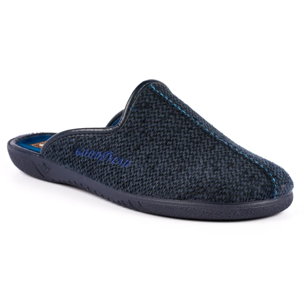 Mens Slippers-Lunar Shoes Doom Navy Mule Slipper