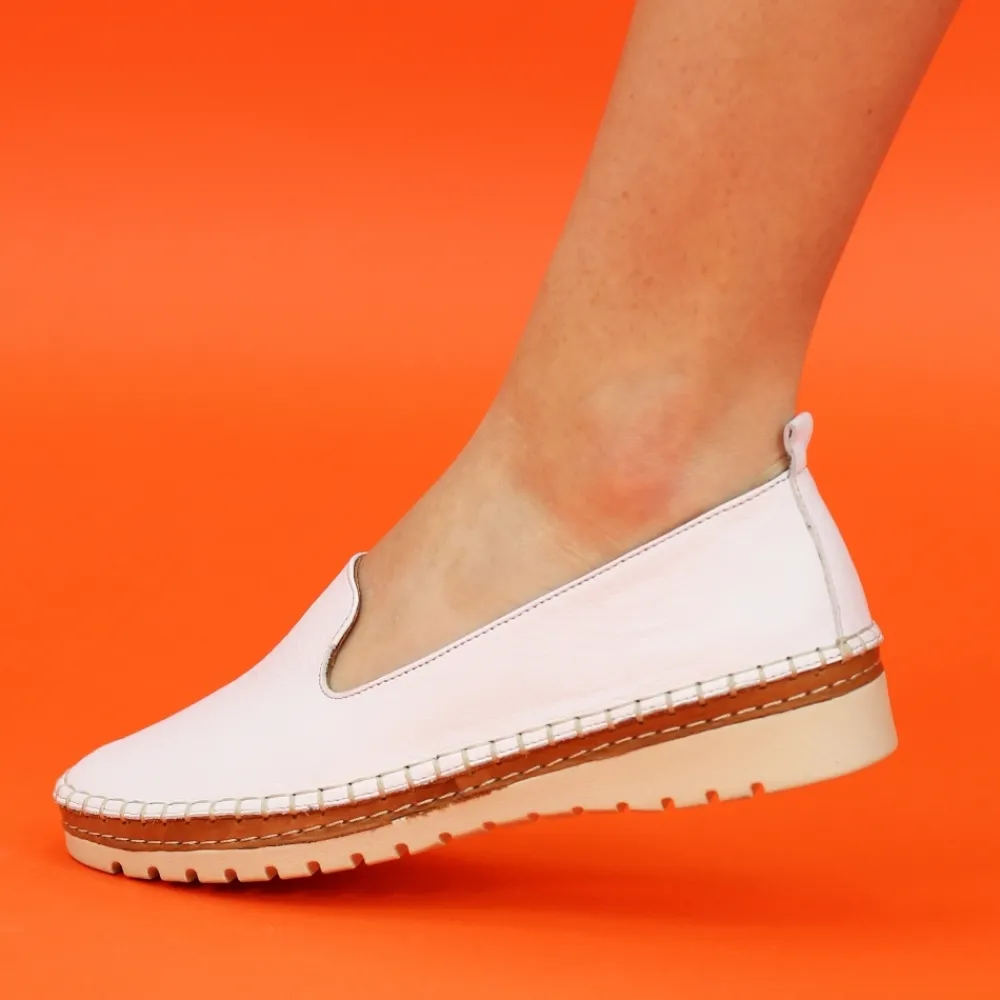 Flats | Pumps-Lunar Shoes Dove White Leather Pump Shoe