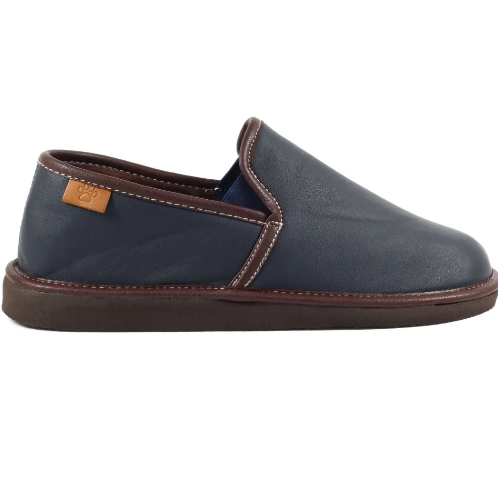 Mens Slippers-Lunar Shoes Duke Blue Slipper