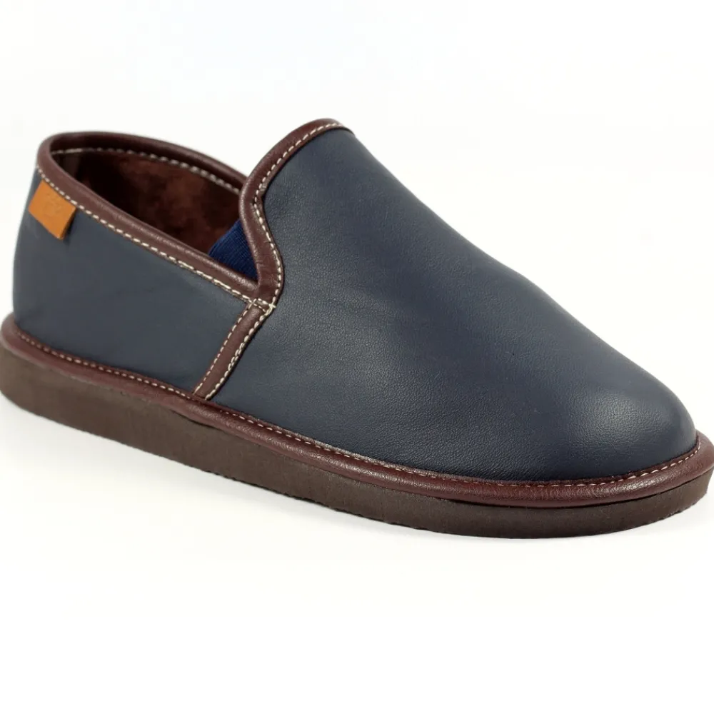 Mens Slippers-Lunar Shoes Duke Blue Slipper