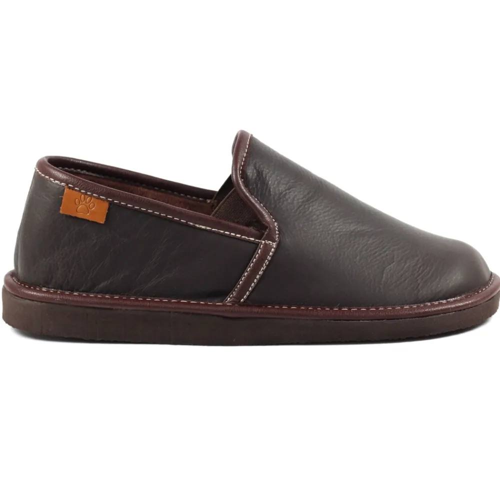 Mens Slippers-Lunar Shoes Duke Brown Slipper