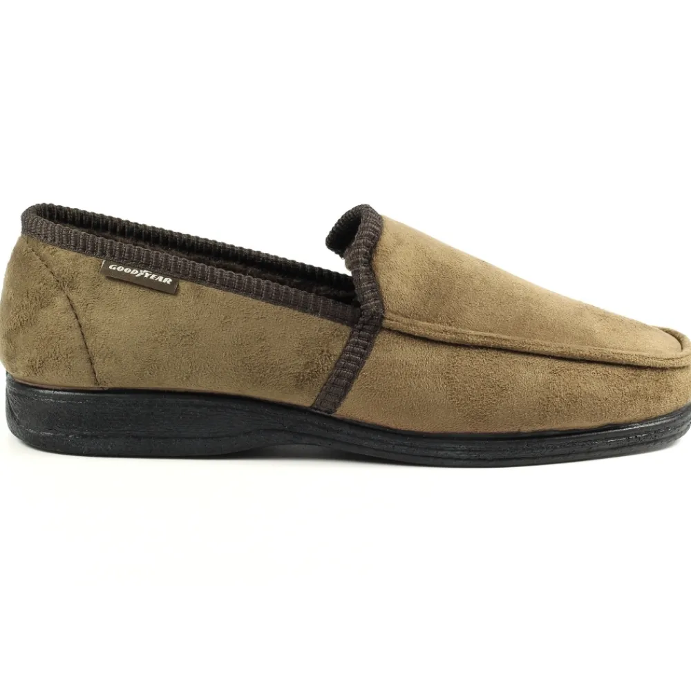 Mens Slippers-Lunar Shoes Eden Brown Slipper