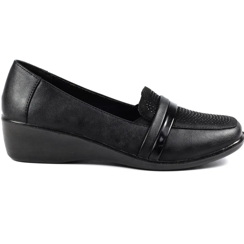 Wedges | Comfort Shoes-Lunar Shoes Esther Black Comfort Wedge Shoe