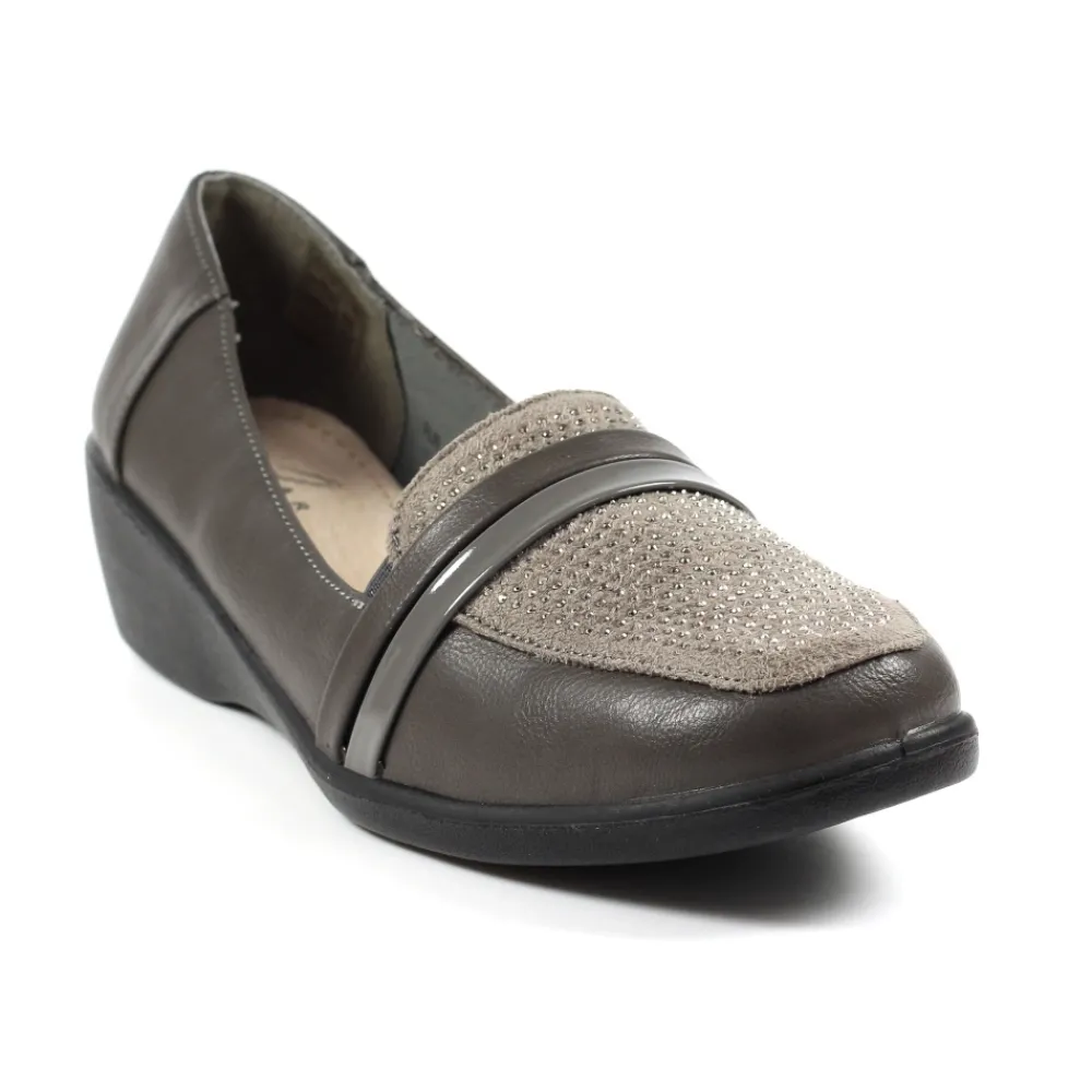 Comfort Shoes | Wedges-Lunar Shoes Esther Grey Comfort Wedge Shoe