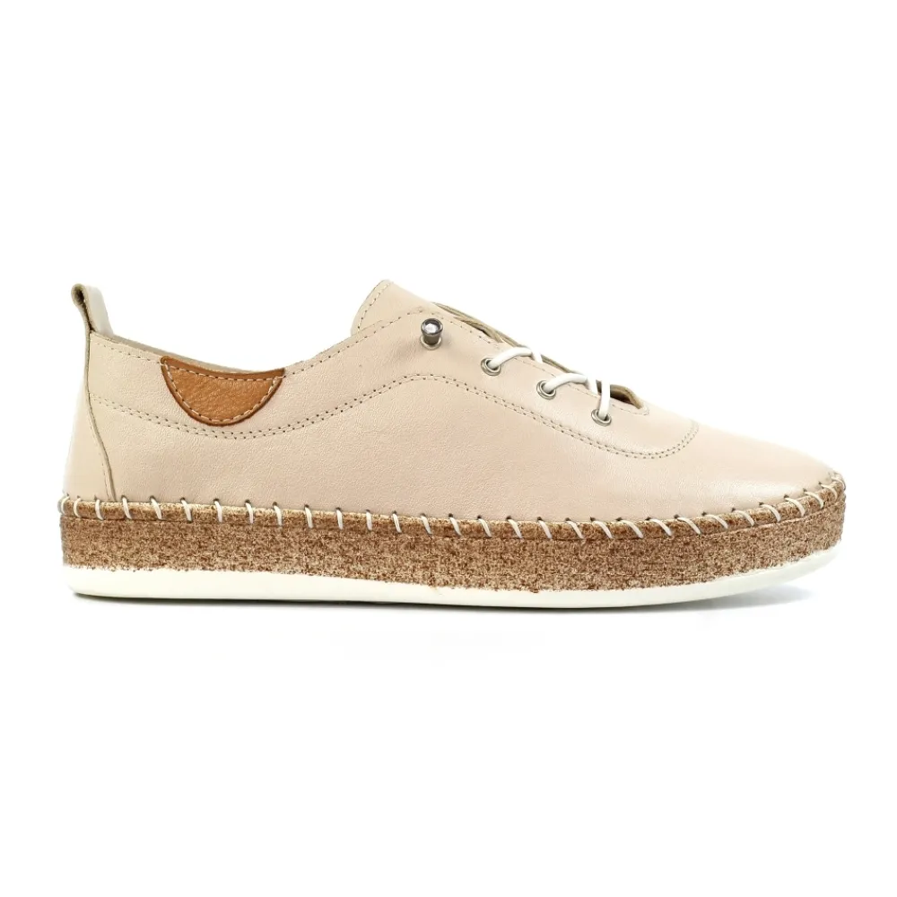 Pumps | Flats-Lunar Shoes Evie Cream Leather Plimsoll