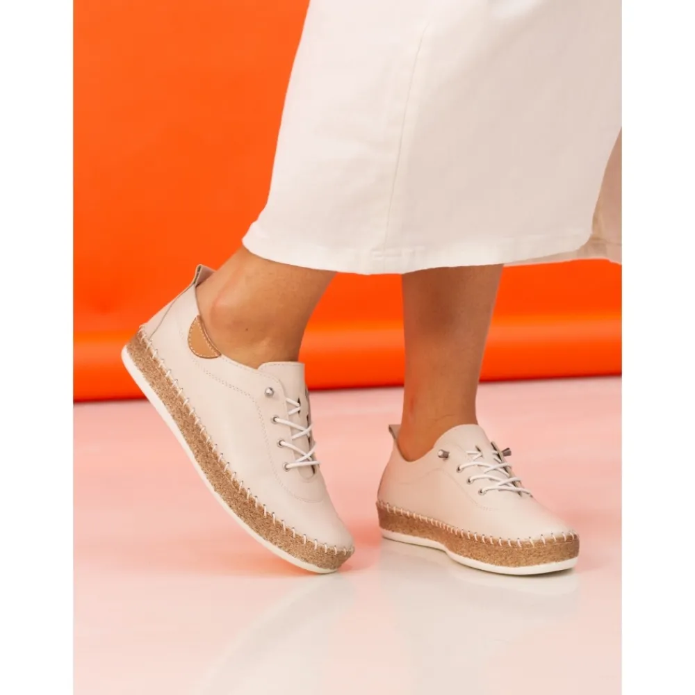 Pumps | Flats-Lunar Shoes Evie Cream Leather Plimsoll