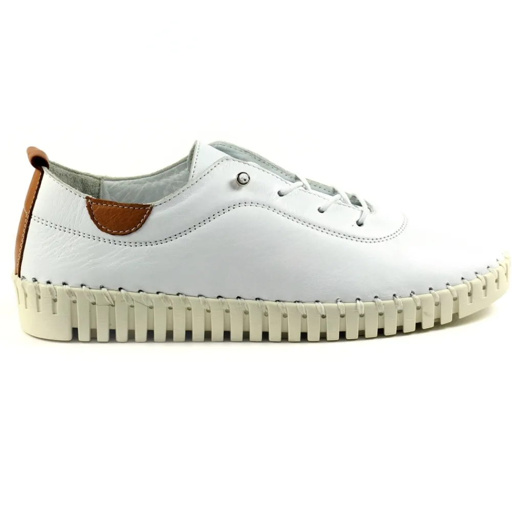 Trainers | Flats-Lunar Shoes Flamborough White Leather Shoe