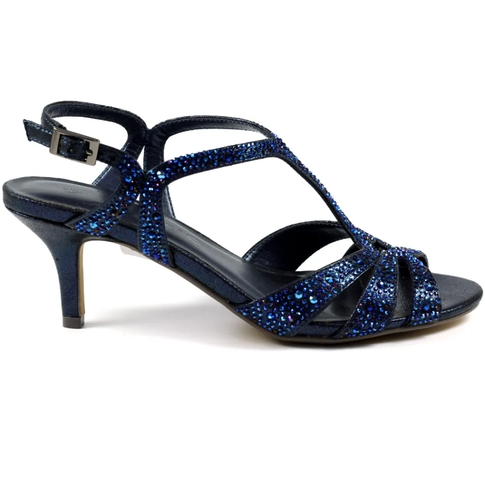 Shoes & Matching Bags | Heels-Lunar Shoes Francie Wide Fit Blue Gemstone Sandal