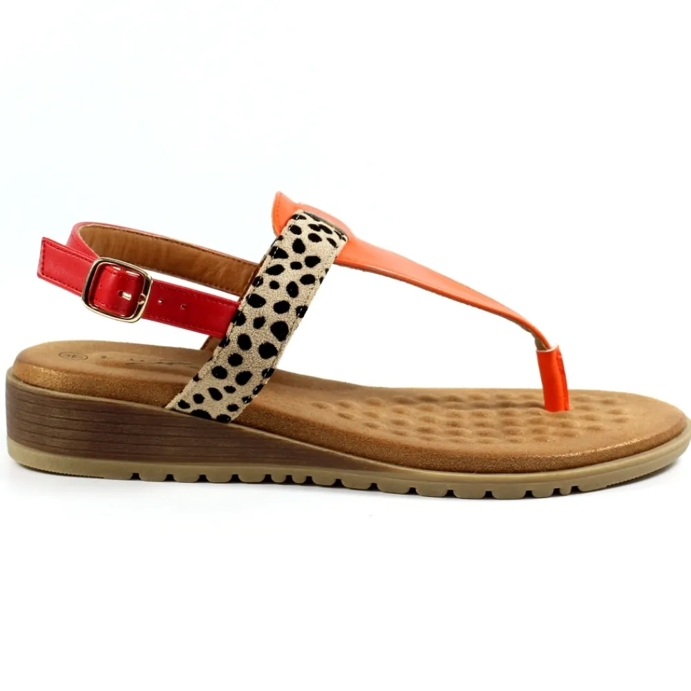 Toe Post | Wedges-Lunar Shoes Gina Orange Sandal