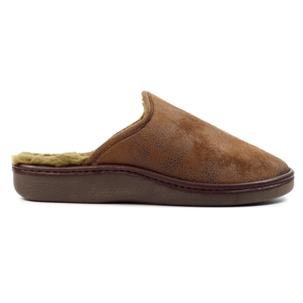 Womens Slippers | Mens Slippers-Lunar Shoes Glen II Brown Slipper